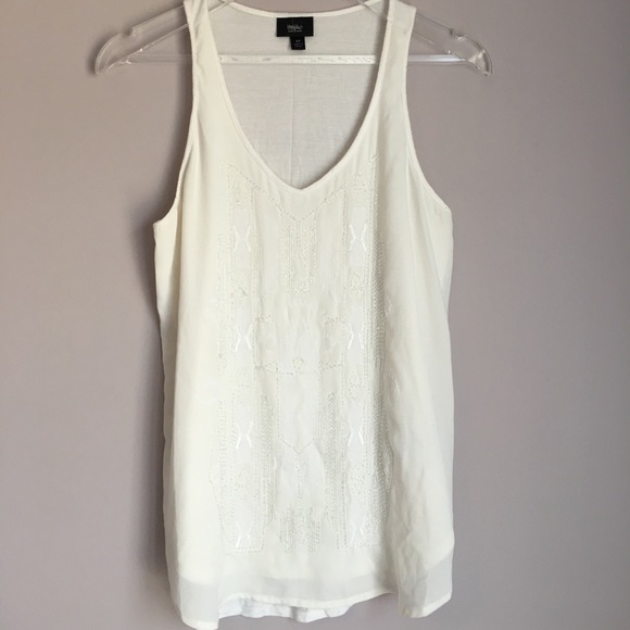 Tops - Beaded target Mossimo white tank top oversized